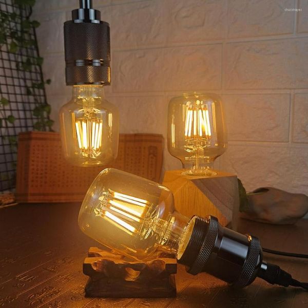 Retro-LED-Glühlampe, kreative Hammer-Blase, warmes Licht, 220 V, 6 W, E27, nicht intelligenter Konsolen-Kronleuchter