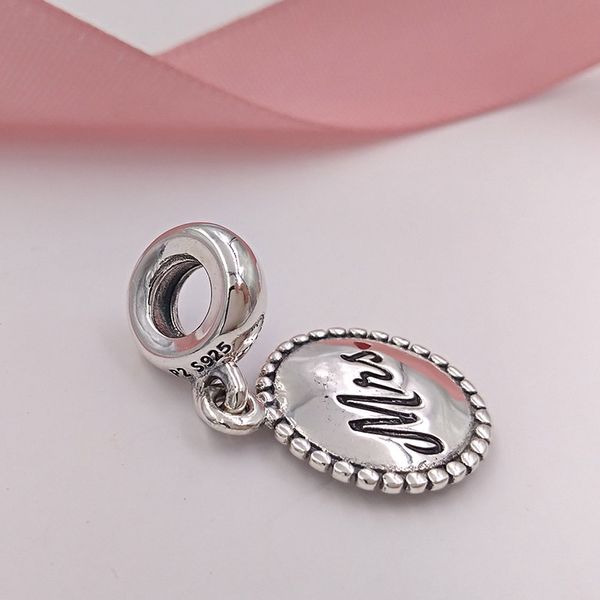 Perline in argento sterling 925 Mrs. Charm Adatto a bracciali gioielli stile Pandora europeo Collana ENG79116932 AnnaJewel