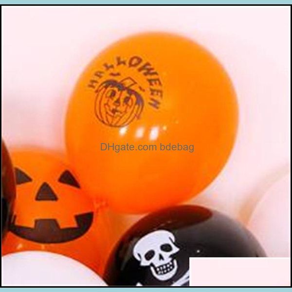 Decoração de festa Halloween Balloon Latex Bat Impressão MTI Styles Balloons Festival Party Black Orange Decorativo Airballon Chegada Dhrta