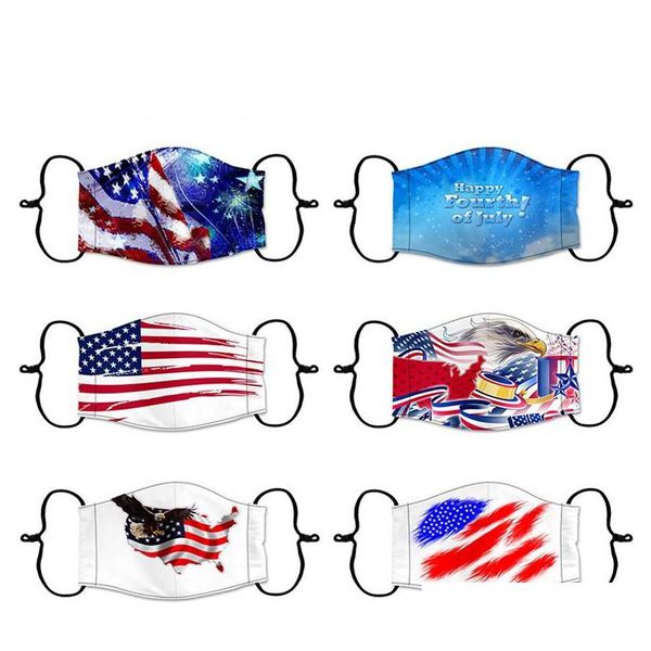 Maschere di design America Independence Day Maschera per il viso Bandiera nazionale Bambini Adt Mascarilla Trump Respiratori Regolabile antipolvere G Dhgarden Dhswx