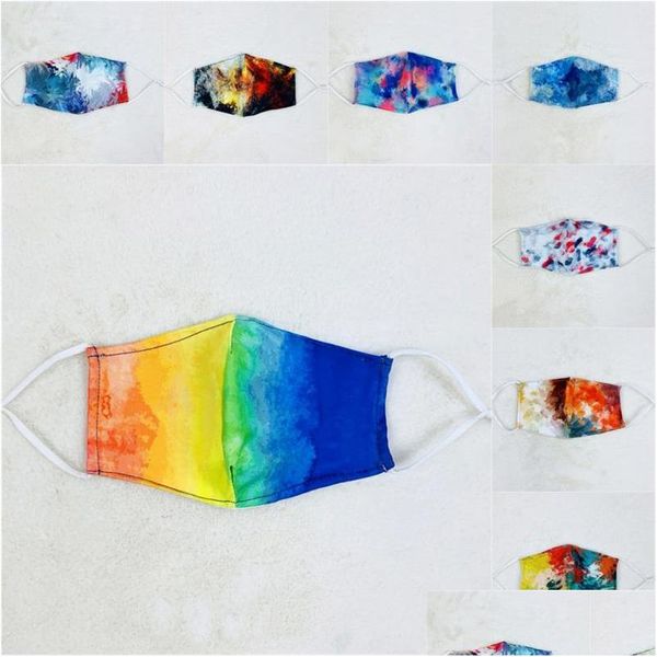 Designer-Masken Anti-Haze-Mund-Atemschutzmaske Graffiti Rainbow Wiederverwendbare Gesichtsmaske Polyester Protect Mascarilla Can Put Pm2.5 Fil Dhgarden Dhscr