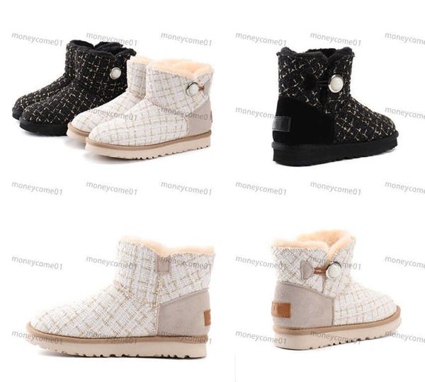 Austr￡lia cl￡ssico botas quentes feminino mini meia neve 5854 inverno p￪lo cheio fofo de cetim de cetim estilo tornozelo boots