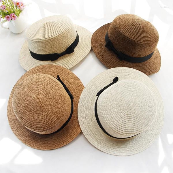 Boinas chapéus de verão para mulheres-filho-filhote de praia chapéu de sol sombreros de sol chapau paille gorro cappelli da sole kids bon baps