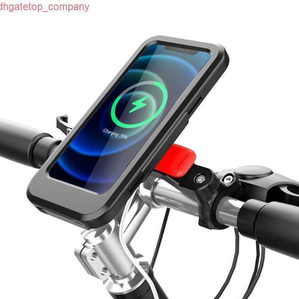 Carro de bicicleta de bicicleta guidão scooter holonete de celular titular acessórios de bicicleta à prova d'água Bolsa de suporte de suporte de carregamento sem fio