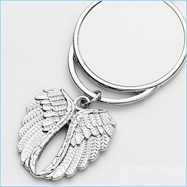 Decorações de Natal Sublimação em branco Decorações de ornamentos de carro Angel Wings Shape