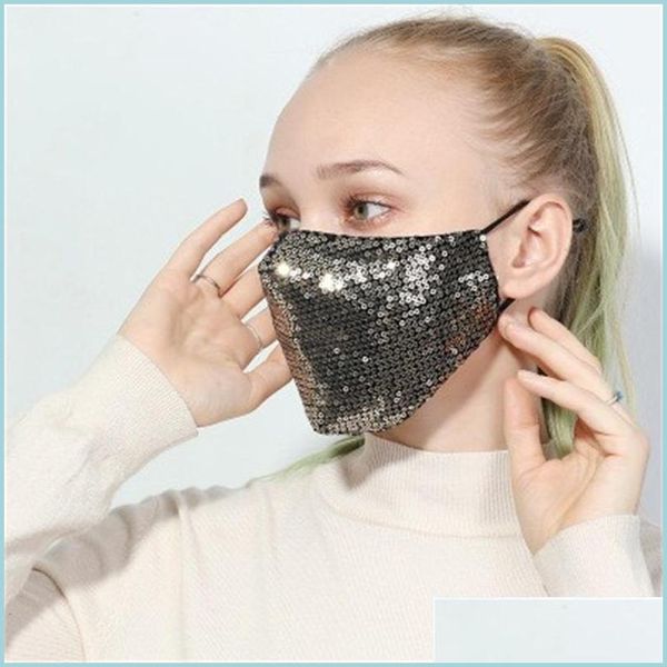 Máscaras de diseñador Máscaras bucales de lentejuelas sexy Protección de estilo especial Respirador facial Hombres y mujeres usan venta directa de cuatro estaciones 6 5Hy Dhbe8