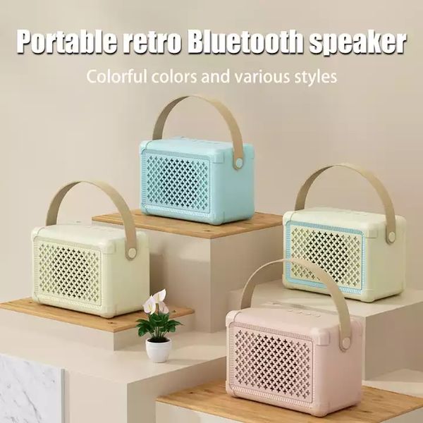 N10 Retro Wireless Bluetooth 5.0 Alto -falante Clássico CARTO CLÁSTICO DO SUBWOOFER LOUDSPEAKER VIAGEM MUSICO PLAYER Music Players