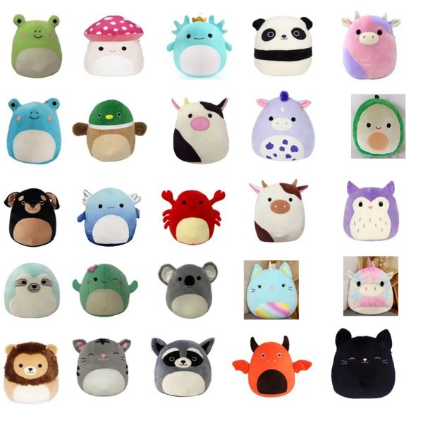 Bambole di peluche 20 cm Giocattoli Squishmallowed Kawaii Uccello Dinosauro Rana Cucciolo Mucche Panda Peluche Bambino Morbido cioè Cuscino Regalo per bambini 221125