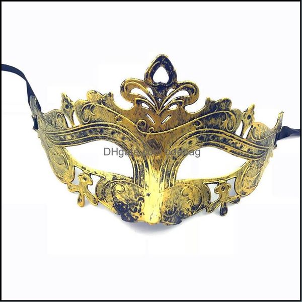 Parti Maskeleri Retro Greco Roman Erkek Maskesi Mardi Gras Gladiator Masquerade Vintage Goldensier Sier Carnival Cadılar Bayramı Yarım Yüz Mas Dhbva