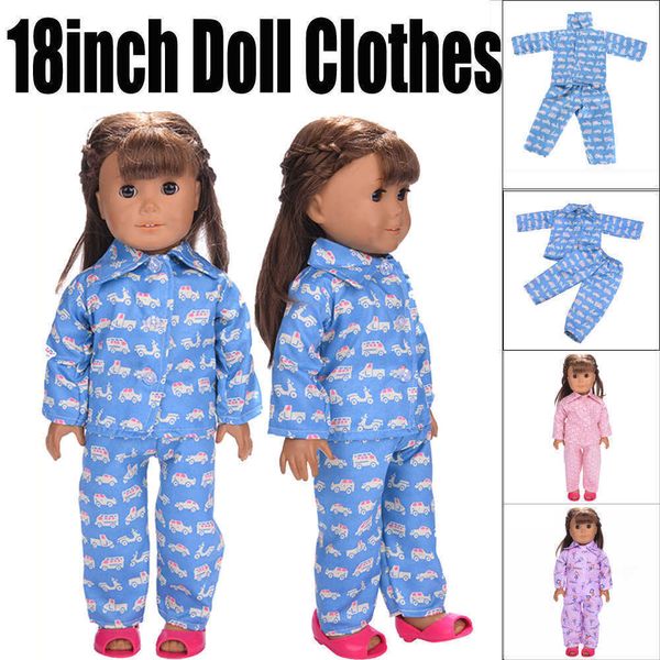 Vista de pijamas de pijamas por atacado para 18 polegadas Our American Girl Doll's Clools Dolls Acessórios