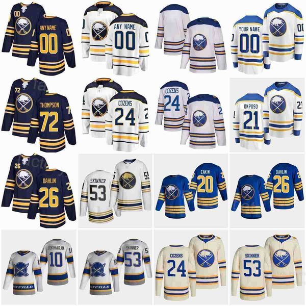 Buffalo Hockey''Nhl''Sabres 21 Kyle Okposo Jersey Reverse Retro 24 Dylan Cozens 68 Victor Olofsson 89 Alex Tuch 72 Tage Thompson 26 Rasmus