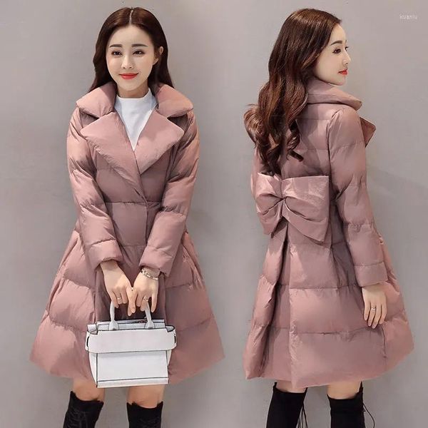 Frauen Graben Mäntel Daunen Baumwolle Jacke Frauen 2022 Winter Mode Taille Dünne Mantel Weibliche Lange Dicke Warme Prinzessin Petticoat Parkas