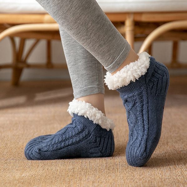 Socken Strumpfwaren Woolen Winter Frauen Thicked Warme Hause Schlafzimmer Hausschuhe Männer Nicht-Slip Fuß Wärmer Schnee Calcetines Mujer 221124