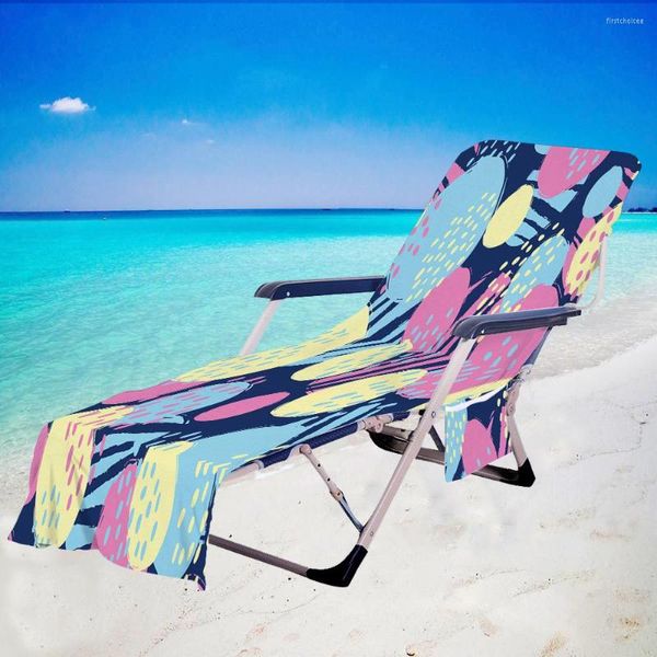 Camas de cadeira de cadeira de moda padrão geométrico capa de praia Toalha de mobília ao ar livre portátil El Garden Swim Pool Sun esbelta tapete