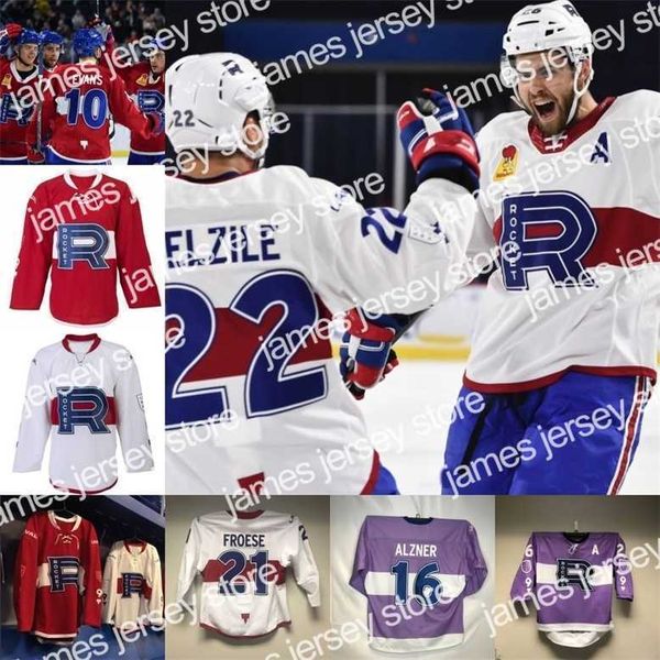 H￳quei na faculdade Vestir W22 Belzile Laval Rocket Jersey Evans 5 Parisi 40 Taormina 8 Hudon Richard Froese Shinkaruk Alzner McCarron Poehling Jevpalov Audette Audette