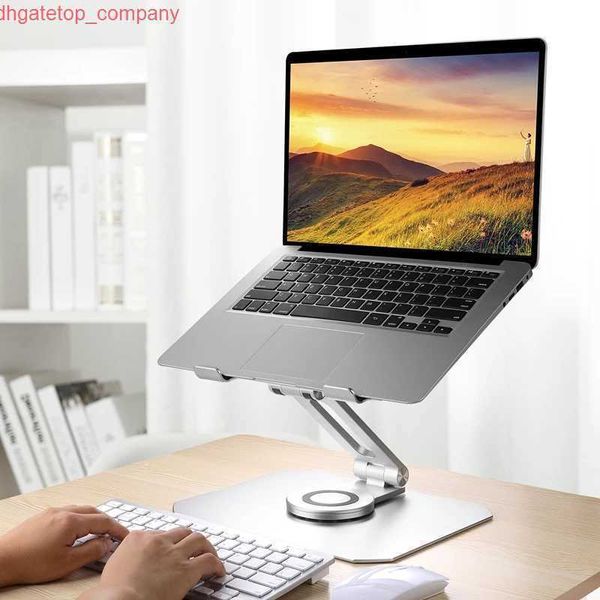 Supporto per laptop per auto regolabile con base girevole a 360° Supporto per notebook in alluminio per letto da scrivania per MacBook 10-17 