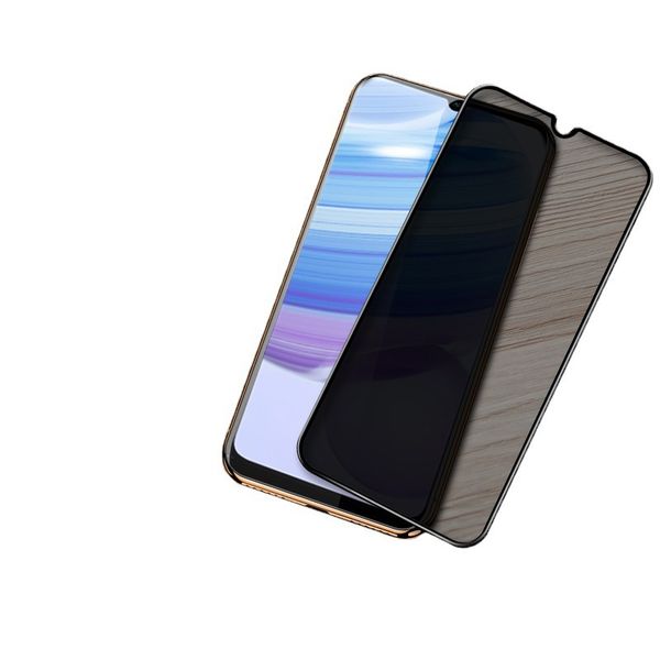 Black Edge Privacy Tempered Glass für IPhone 11 XR 14 Pro Galaxy A02S A03S A12S A52S Displayschutzfolie mit Baseboard