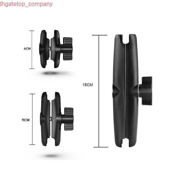 Braccio a doppia presa per auto da 1 pollice con testa a sfera 6 cm 9 cm 15 cm Base per montaggio a sfera per fotocamera Go-Pro Braccio di estensione per moto da bicicletta per supporto Ram