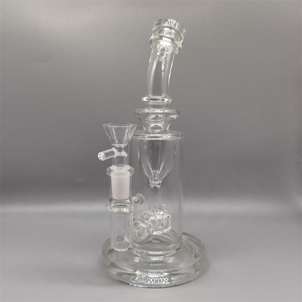 Fashion Design Cheap Clear Color bong Tubi Pneumatici Perc riciclatore Bong d'acqua con bong da 14,4 mm in vetro con dimensioni del giunto Bong da fumo