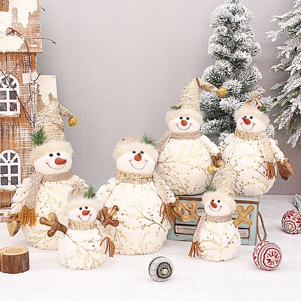 Decorazioni natalizie 605026 cm Decorazione per casa Short Plushe Snowman Bambolo Shopping Centro di vetrina El Finestra Ornamenti 221125