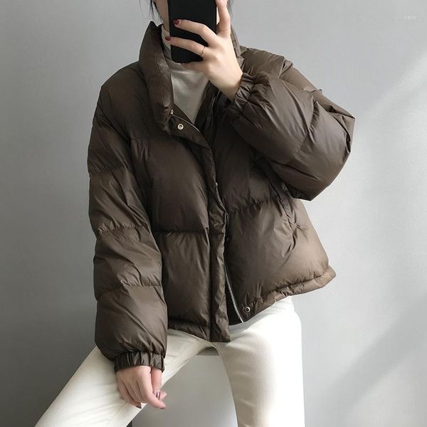 Mulheres Mulheres Militar Militar Casa Curta Curta Moda Coreana Pato Impermeável espessante quente Feather feminina Puffer Winter Outwear