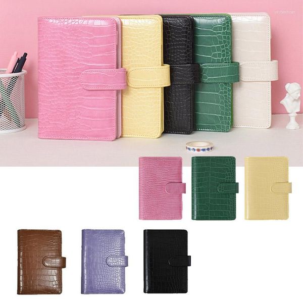 Macaroon Laser Color Crocodile Pattern Diy Binder Notebook Cover Diário Agenda Planner Playery School Stationery