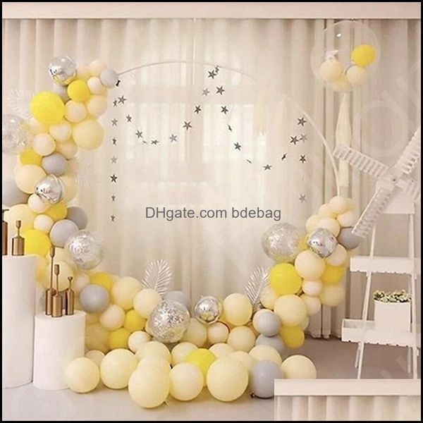 Outros suprimentos para festas de evento Round Balloon Set e Arch Holder Bow of Party Decor Circle Wreath Balloons Stand Wedding Birthday Baby Dhwd7