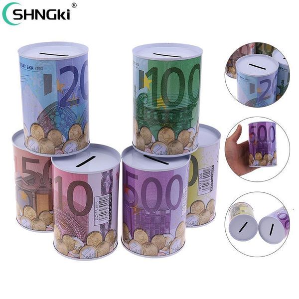 Caixas de armazenamento Bins Square Piggy Bank Series Tin Plate Plate Dinheiro Pote de moedas Presente Decoração caseira Banco de economia 221128