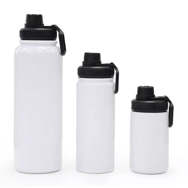 Sublimação em branco em branco aço inoxidável garrafa de água isolada canecas térmicas e copo de vácuo de parede dupla larga mantém líquidos quentes ou frios