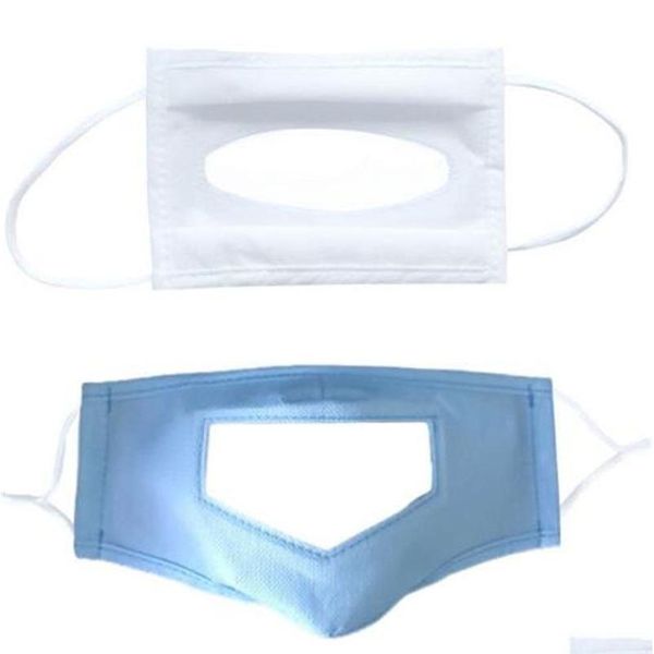 Maschere di design Trasparenti Respiratori Lavabili Antipolvere Maschera riutilizzabile Facce regolabili Maschere Orecchio Appeso Confortevole Sordomuto Go Dhc7A