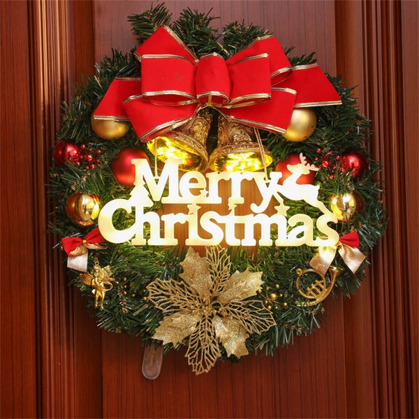 Decorazioni natalizie Decorazione Anno Natale Buon LED Lettera Segno Illuminato Appeso Ornamento per Albero Porta d'ingresso Noel 221125
