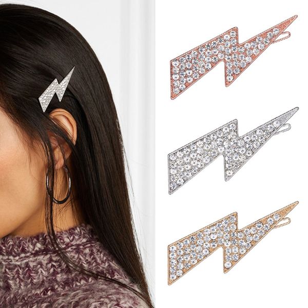 Mulheres Crystal Lightning Shape Hair Clip