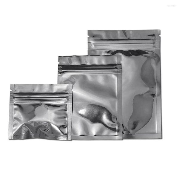 Aufbewahrungsbeutel 100 Stück Aluminiumfolienbeutel Wärmegriff Selbstdichtende wiederverschließbare Aufreißkerbe Lebensmittel Tee Snack Wiederverwendbare Verpackungsbeutel