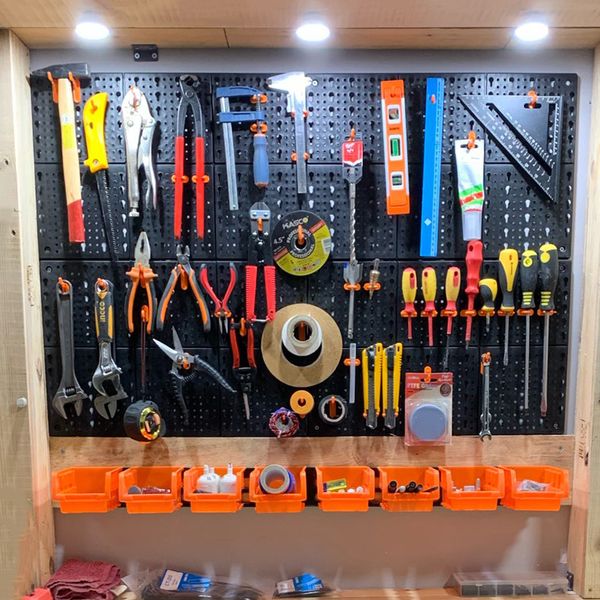 Cassetta degli attrezzi Pegboard Hardware Hanging Board Parts Storage Garage Officina Rack Car plastica Con gancio 221128