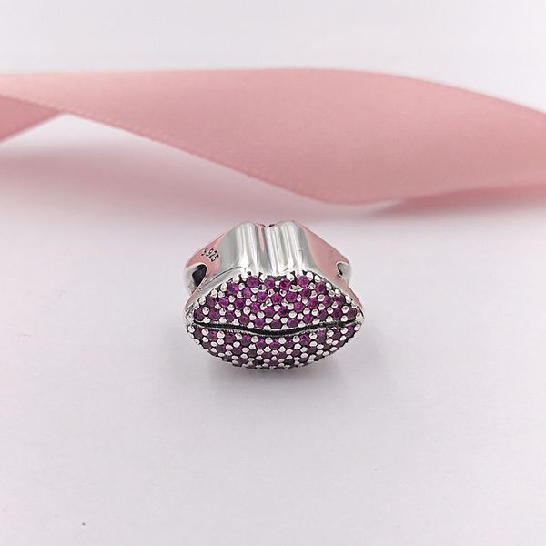 925 Sterling Silber Perlen Kiss More Charm Charms Passend für europäische Pandora-Schmuckarmbänder Halskette 796562CZR AnnaJewel