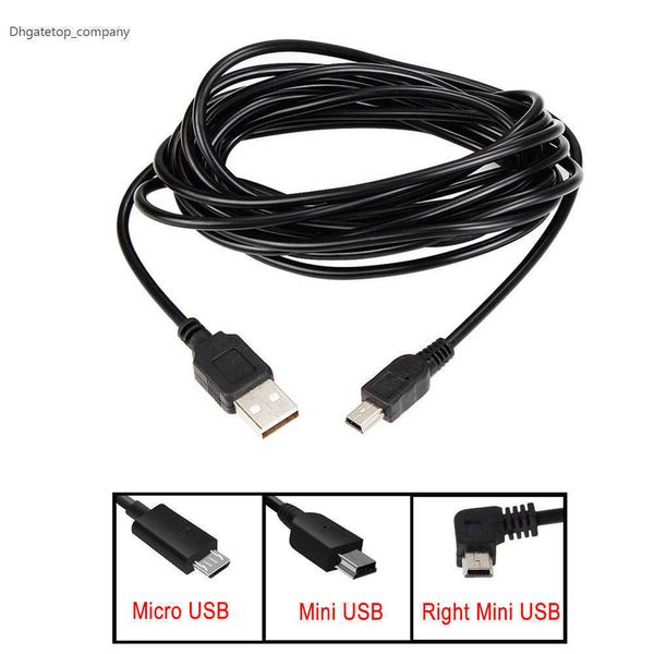 Adattatore per caricabatterie per cavo di alimentazione DVR per videocamera per auto da 3,5 m per Dash Cam Uscita 5 V / 2 A Mini Micro USB