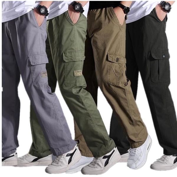 Calça masculina algodão masculino casual 2022 Autumn Men Fashion Cargo Hip Hop Man Man Pant Streetwear