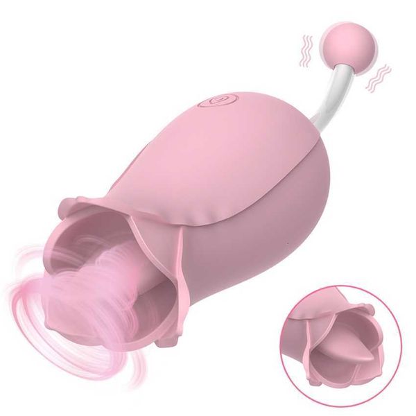 Brinquedo sexual massageador olo clitóris estimulação do ponto g masturbação feminina poderosa língua lambendo vibrador 10 velocidades cabeça dupla forma de flor