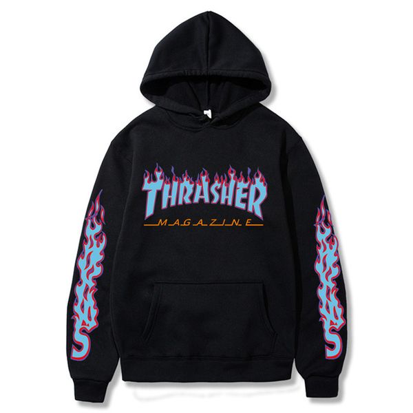 Мужские куртки Европейский американский бренд Thrashes Print Hoodies MenWomen Street Пара Повседневная хип-хоп пуловер Толстовки Топы 221128