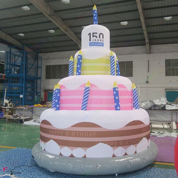 giochi Pubblicità attività gonfiabili che pubblicizzano una torta gonfiabile gigante alta 6 m e 20 piedi per le decorazioni della festa di compleanno