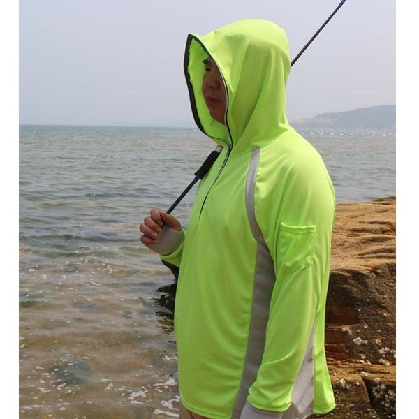 Magliette da esterno Uomo Pesca Abbigliamento anti UV Protezione solare Felpa con cappuccio Pullover Maglione traspirante ad asciugatura rapida Indossa Escursionismo Arrampicata 221128