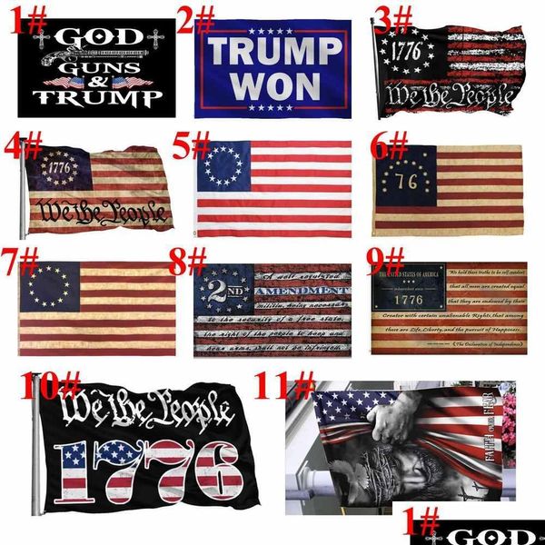 Banner-Flaggen Dhs American Flagfaith Over Fear God Jesus 3X5Ft Flaggen 100D Polyester Banner Indoor Outdoor Lebendige Farben Hohe Qualität W Dheu2