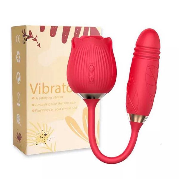 Sexspielzeug-Massagegerät New Dropship Double Rose 2.0 Zungenlecken-Sauger Vaginalsaugen G-Punkt 2 in 1 Y-Spielzeug für Frauen Sexspielzeug-Vibrator