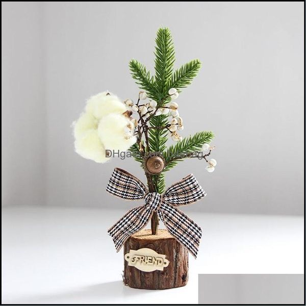 Neuheit Mini Weihnachtsbaum Ornament Dekorationen Holz Künstliche Vanille Weihnachten Töpfe Café Zimmer Dekor 10Xya E1 Dhhbo Weihnachtsdekoration