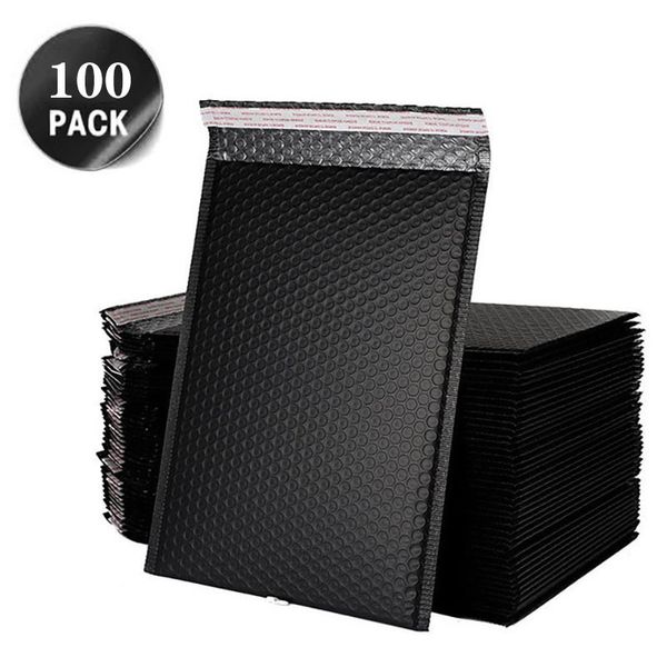 Sacos de correio 100pcs Mailer Poly Bubble acolchoado envelopes para embalagem de presentes Bolsa self SEAL Pofing preto branco e rosa 221128