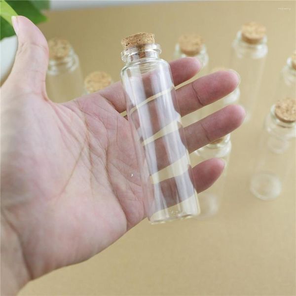 Garrafas de armazenamento 24pcs/lote 30 100mm 50ml Jarros de vidro Tubo Tubo de cortiça Bottle Stopper Crafts transparente Recipiente Gift Vial