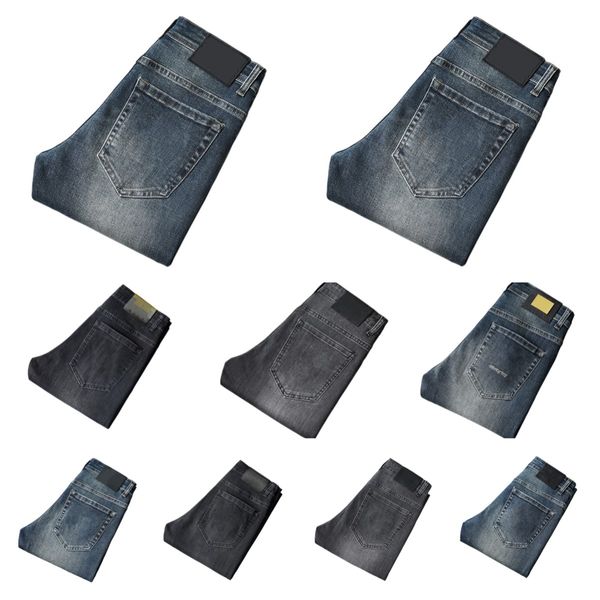 Cal￧a jeans de jeans cal￧a cal￧a cal￧a masculina estirada de outono de inverno de jeans de jeans de algod￣o de algod￣o lava-lados hs9505