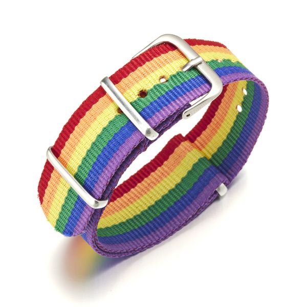 Braccialetto con cinturino arcobaleno LGBT per uomo Donna Cinturino per orologio alla moda Bracciale per coppie Personalità Amicizia Gioielli