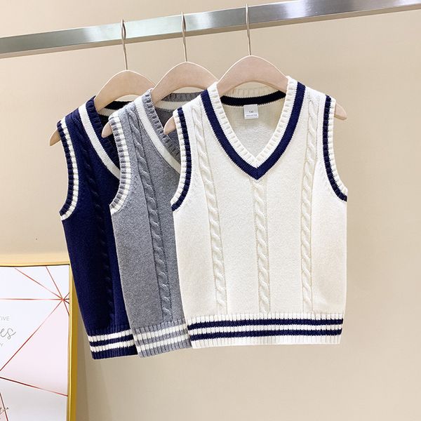 Weste Kinder Schuluniform Weste Kinder Strickpullover Oberbekleidung Mantel für Teenager Jungen Mädchen 4 6 8 10 12 14 Jahre 221125