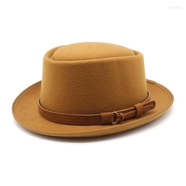 Boinas de boinas de outono Winter feminino chapéu de boné sentiu chapéu de jogador para homens Fedoras Warm Panamá Chapel Beach Pesca de luxo 2022 com cadeia